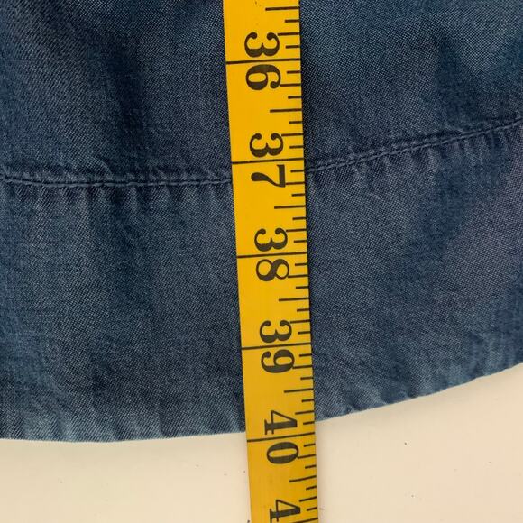 ODILLE Anthropologie Dress 2 Striped Scoop Neck Chest Pocket Chambray Skirt - Picture 14 of 14